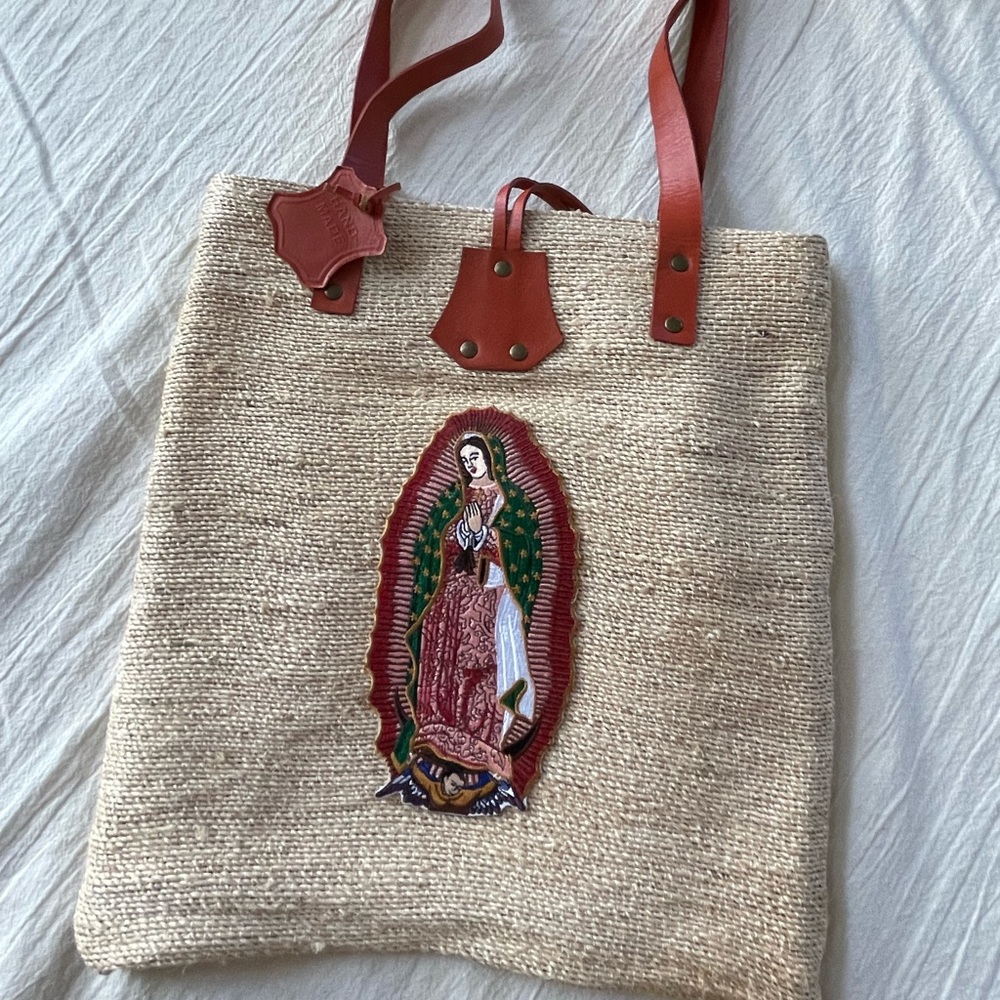 Handmade Lady of Guadalupe tote bag